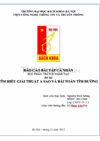 TÌM HIỂU GIẢI THUẬT A SAO VÀ BÀI TOÁN TÌM ĐƯỜNG