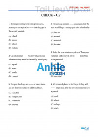 Bài tập từ vựng TOEIC theo format mới
