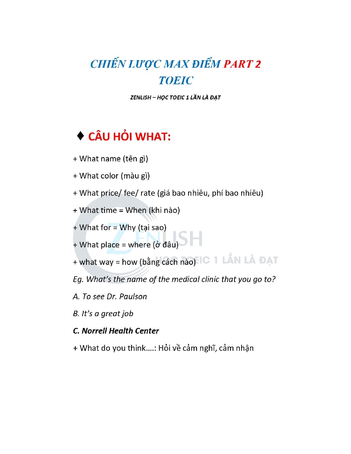 Mẹo hướng dẫn làm bài thi TOEIC Part 2 đạt điểm MAX