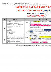 100 trang bài tập part 5 toeic và lời giải chi tiết (Phần 1)