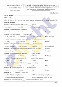 Đề Thi THPT QG Môn Tiếng Anh Năm 2021 bản PDF