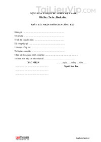 Giấy xác nhận thời gian công tác được tải xuống nhiều nhất
