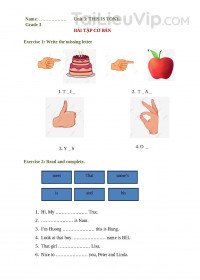 Ngữ Pháp và Bài Tập Tiếng Anh 3 Unit 3 (Chương trình mới)