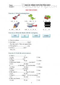 Ngữ Pháp và Bài Tập Tiếng Anh 3 Unit 17 (Chương trình mới)