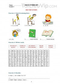 Ngữ Pháp và Bài Tập Tiếng Anh 3 Unit 6 (Chương trình mới)