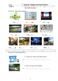 Ngữ Pháp và Bài Tập Tiếng Anh 5 Unit 16 (Chương trình mới)